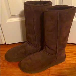Tall UGG boots classic dark brown size 12